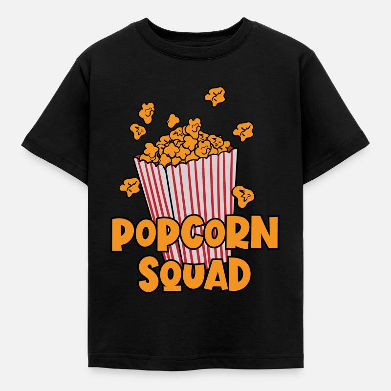 Popcorn Squad Citation drôle Manger du pop-corn - T-shirt Enfant - noir