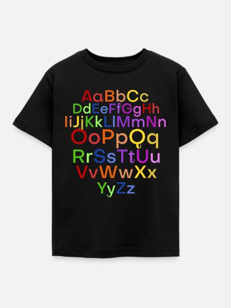 Alphabet - Kinder T-Shirt - Schwarz