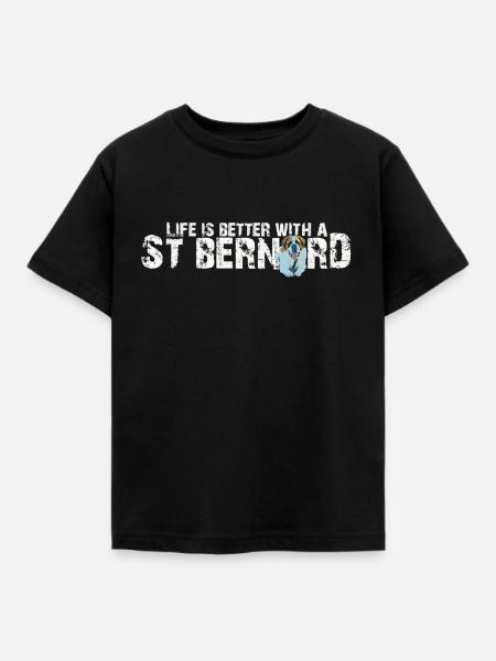 Bernhardiner - Kinder T-Shirt - Schwarz