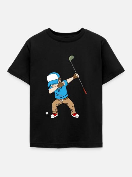 Golf Golfer - Kinder T-Shirt - Schwarz