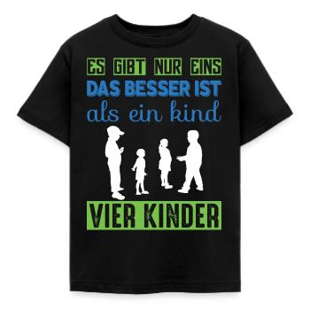 Vier Kinder - Kinder T-Shirt - Schwarz - Vorne - AI Model Kid Female (0cm)