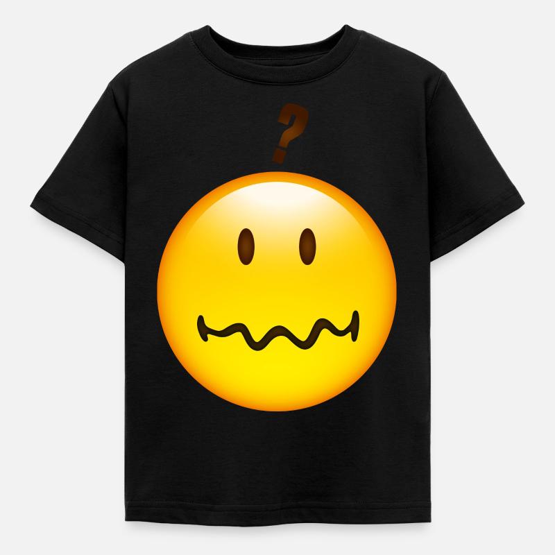 Smiley Question mark - Kids' T-Shirt - black