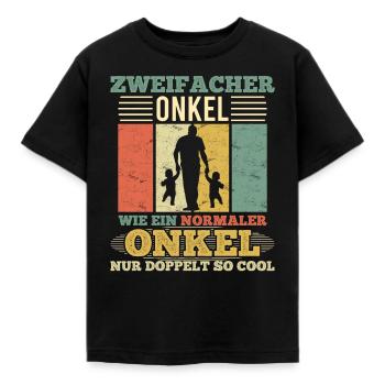 Zweifacher Onkel normaler Onkel - Kinder T-Shirt - Schwarz - Vorne - AI Model Kid Female (0cm)