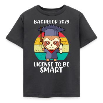 Bachelor 2023 Licence à Clever Shit Sloth - T-shirt Enfant - charbon - Devant - AI Model Kid Female (0cm)