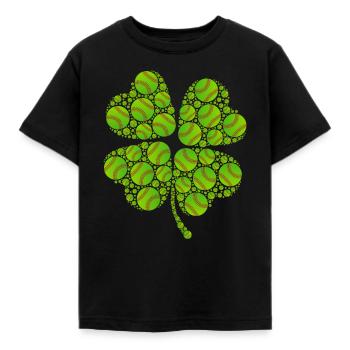Joueur de baseball Clover Lucky Charm Joueur de baseball - T-shirt Enfant - noir - Devant - AI Model Kid Female (0cm)