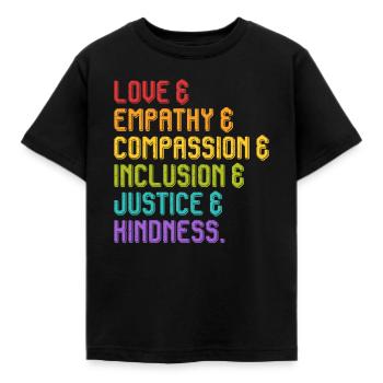 Inklusion Mitgefühl Menschen mit Behinderung - Kinder T-Shirt - Schwarz - Vorne - AI Model Kid Female (0cm)