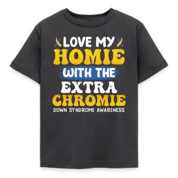 Syndrome de Down Love my extra - T-shirt Enfant - charbon - Devant - AI Model Kid Female (0cm)