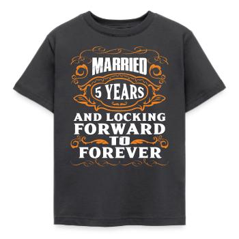 Wooden wedding 5th wedding anniversary - Kids' T-Shirt - dark grey - Front - AI Model Kid Female (0cm)