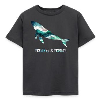 Rettet die Wale Artenschutz und Tierschutz - Kinder T-Shirt - Dunkelgrau - Vorne - AI Model Kid Female (0cm)