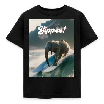 Hurra! - Kinder T-Shirt - Schwarz - Vorne - AI Model Kid Female (0cm)