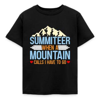 Mountaineers: When the mountains call, I have to go - Kids' T-Shirt - black - Front - AI Model Kid Female (0cm)