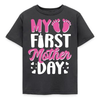 Being Mom My First Mother's Day as a Mommy - T-shirt Enfant - charbon - Devant - AI Model Kid Female (0cm)