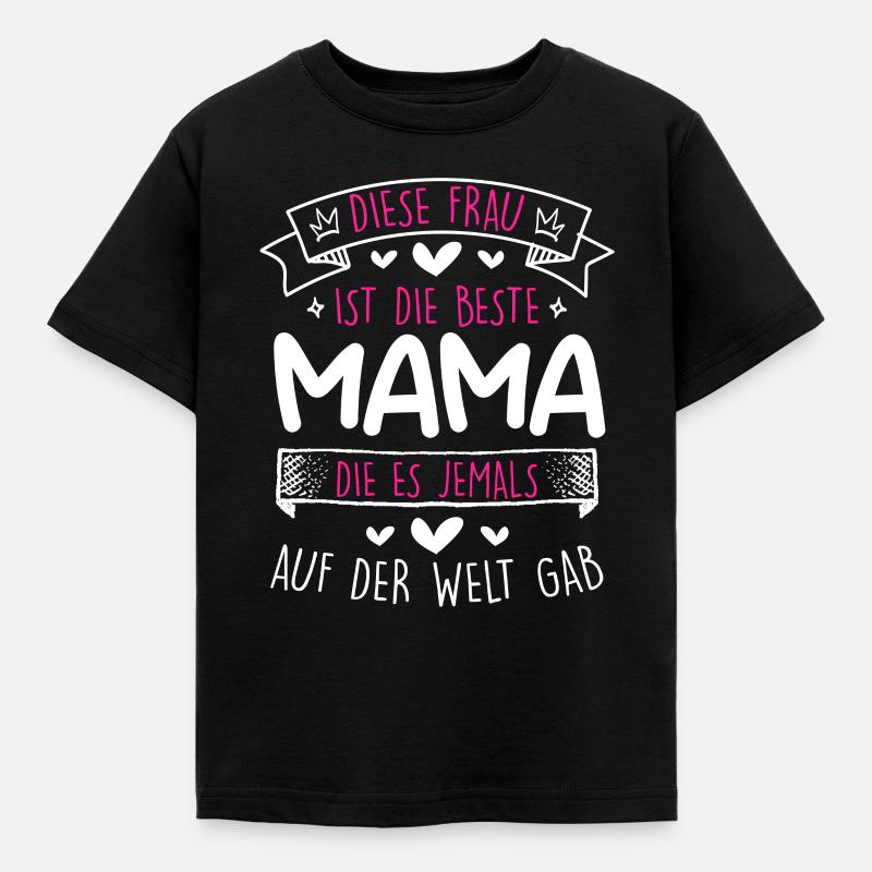 Weltbeste Mama Muttertag Beste Mama coolste Mama - Kinder T-Shirt - Schwarz