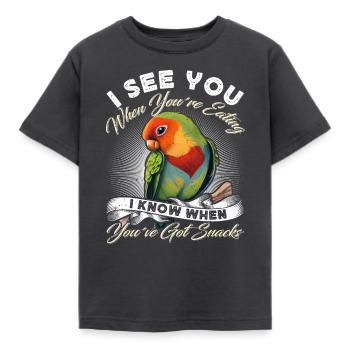 Liebesvogel Je peux voir quand vous mangez des tourtereaux - T-shirt Enfant - charbon - Devant - AI Model Kid Female (0cm)