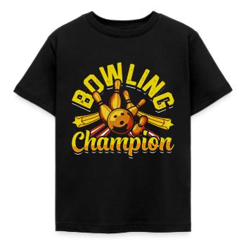 Bowling Champion Bowlingbahn Bowlen Shirt - Kinder T-Shirt - Schwarz - Vorne - AI Model Kid Female (0cm)