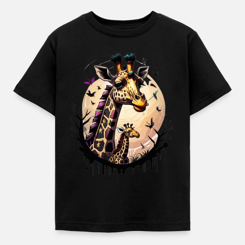 Graffiti Giraffe - Kids' T-Shirt - black