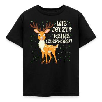 Bayern Tracht Wie Jetzt? Keine Lederhosen? - Kinder T-Shirt - Schwarz - Vorne - AI Model Kid Female (0cm)