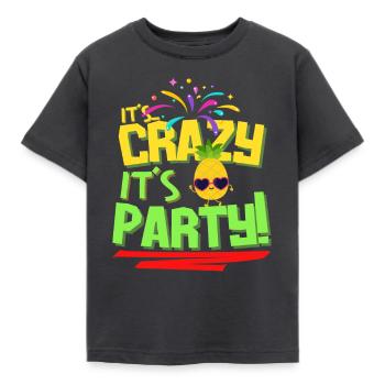 Wrapper - Es ist verrückt, es ist Party-Ananas - Kinder T-Shirt - Dunkelgrau - Vorne - AI Model Kid Female (0cm)