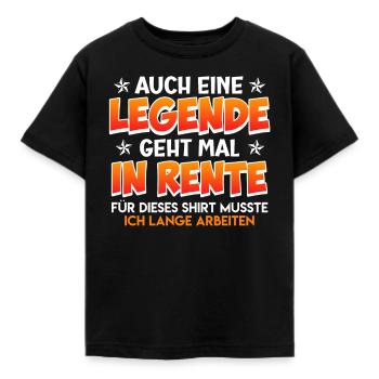Rentner Auch eine Legende geht mal in Rente - Kinder T-Shirt - Schwarz - Vorne - AI Model Kid Female (0cm)
