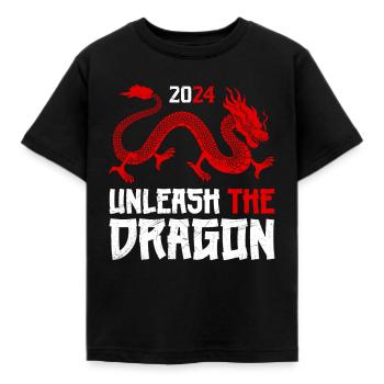 Dragon chinois Nouvel An 2024 Libérez le - T-shirt Enfant - noir - Devant - AI Model Kid Female (0cm)