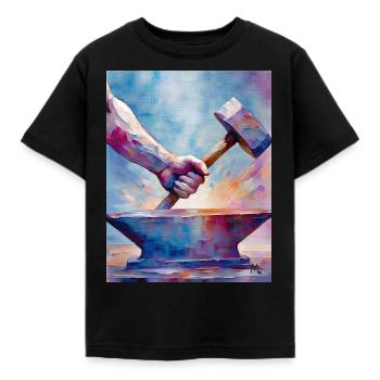 Stärke - Kinder T-Shirt - Schwarz - Vorne - AI Model Kid Female (0cm)