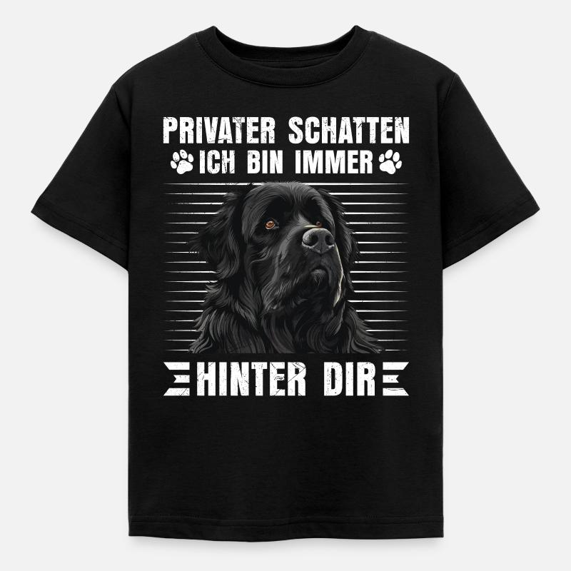 Newfie PRIVATER SCHATTEN BIN IMMER HINTER DIR - Kinder T-Shirt - Schwarz