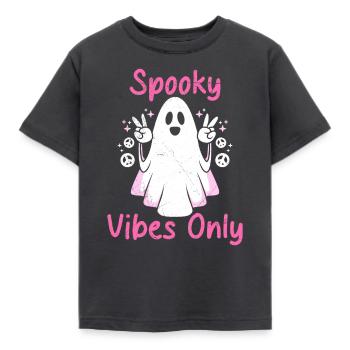 Halloween Fille SPOOKY VIBES Fête d’Halloween - T-shirt Enfant - charbon - Devant - AI Model Kid Female (0cm)