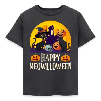 Fête d’Halloween HAPPY HALLOWEEN Spooky - T-shirt Enfant - charbon - Devant - AI Model Kid Female (0cm)