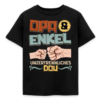 OPA UND ENKEL UNZERTRENNLICHES DUO Lustiges - Kinder T-Shirt - Schwarz - Vorne - AI Model Kid Female (0cm)