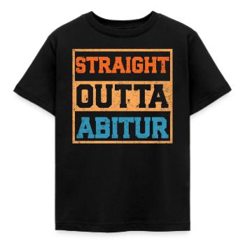 Abi STRAIGHT OUTTA ABITUR Geschafft Lustiges - Kinder T-Shirt - Schwarz - Vorne - AI Model Kid Female (0cm)