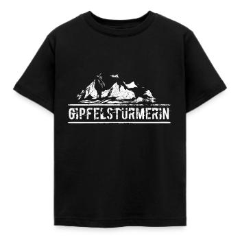 Gipfelstürmerin Bergsteiger Berge Bergsteigen - Kinder T-Shirt - Schwarz - Vorne - AI Model Kid Female (0cm)