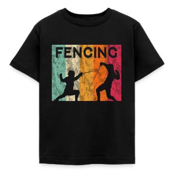 Fechten Fencing - Kinder T-Shirt - Schwarz - Vorne - AI Model Kid Female (0cm)