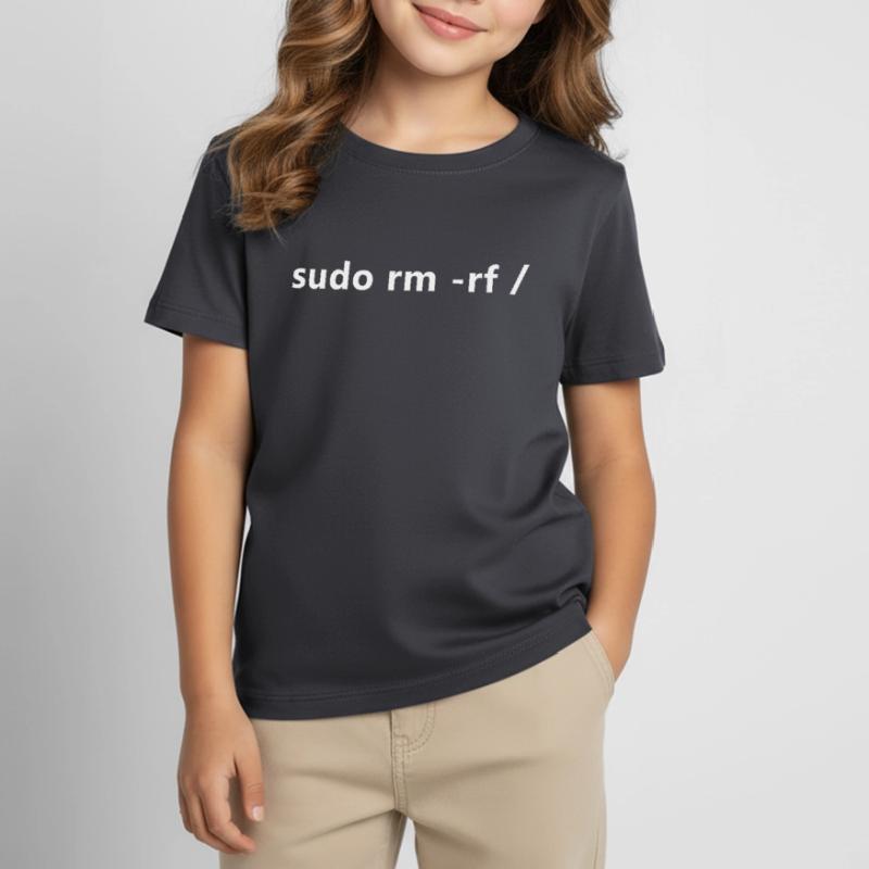 Linux Admin Programmer sudo rm rf / Kids' T-Shirt
