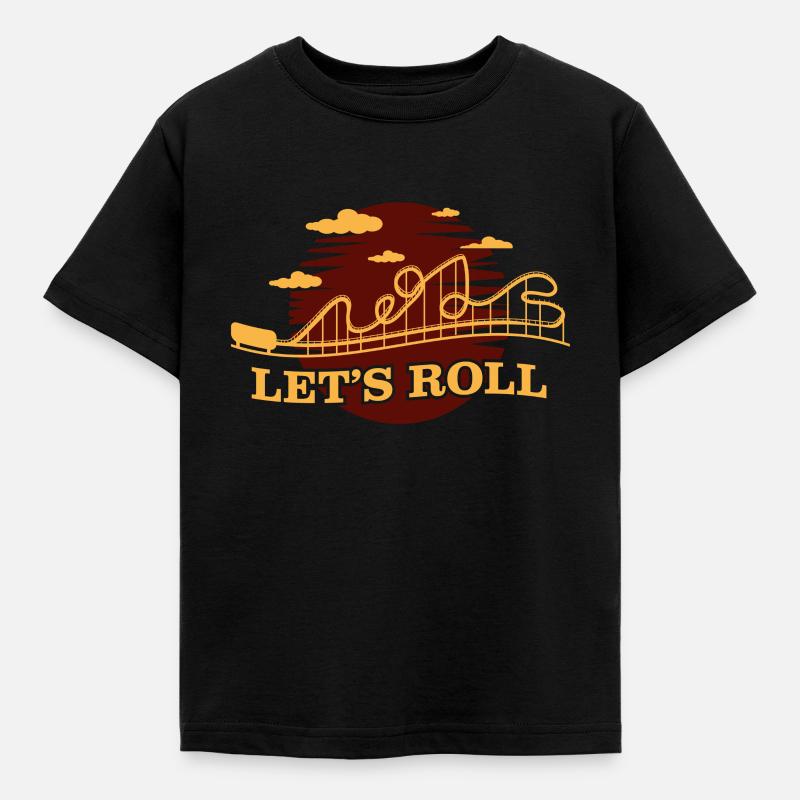 Roller coaster, roller coaster heartbeat, G forces - Kids' T-Shirt - black