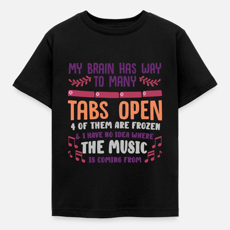 adhd, adhd hjerne, faner, - Børne-T-shirt - sort