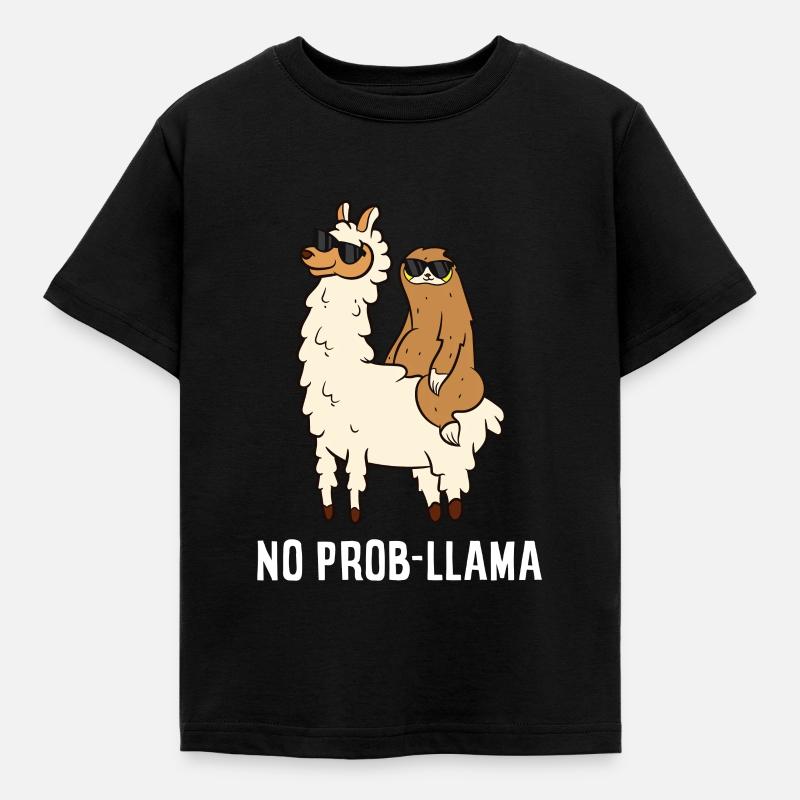 Pas de prob-lama Mignon Pas de lama prob lama - T-shirt Enfant - noir
