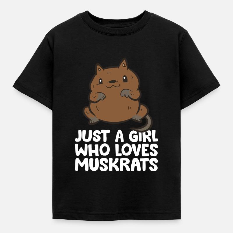 Nur ein Mädchen, das Bisamratten liebt - Kinder T-Shirt - Schwarz