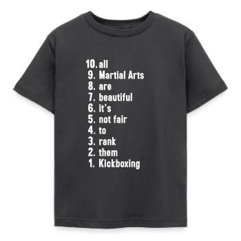 Funny Kickboxing Quotes Martial Artist Gift - Kids' T-Shirt - dark grey - Front - AI Model Kid Female (0cm)