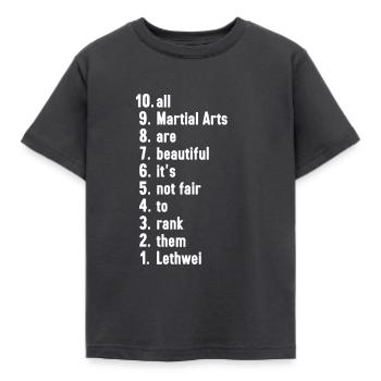 Funny Lethwei Quotes Martial Artist Gift - Kids' T-Shirt - dark grey - Front - AI Model Kid Female (0cm)