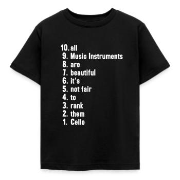 Lustige Musiker Sprüche Musikinstrument Cello - Kinder T-Shirt - Schwarz - Vorne - AI Model Kid Female (0cm)