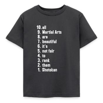 Funny Shotokan Quotes Martial Artist Gift - Kids' T-Shirt - dark grey - Front - AI Model Kid Female (0cm)