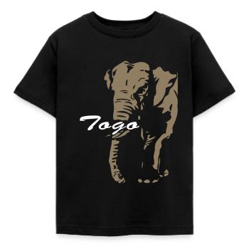 Togo - Eléphant - T-shirt Enfant - noir - Devant - AI Model Kid Female (0cm)