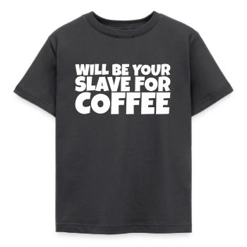 Adulte Humour Ironique Perv Café Amoureux Cadeau - T-shirt Enfant - charbon - Devant - AI Model Kid Female (0cm)