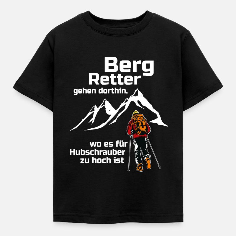 Berge Bergretter Mountain Hiking Geschenk - Kinder T-Shirt - Schwarz