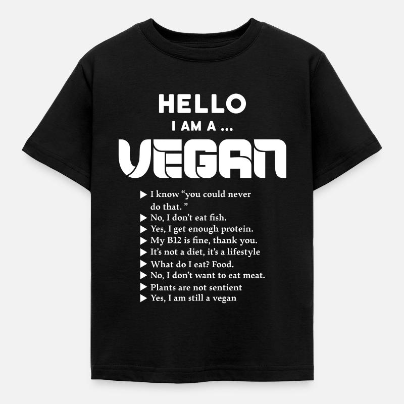 Jeg er veganer - Børne-T-shirt - sort