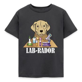 Labrador Wortspiel - Kinder T-Shirt - Dunkelgrau - Vorne - AI Model Kid Female (0cm)