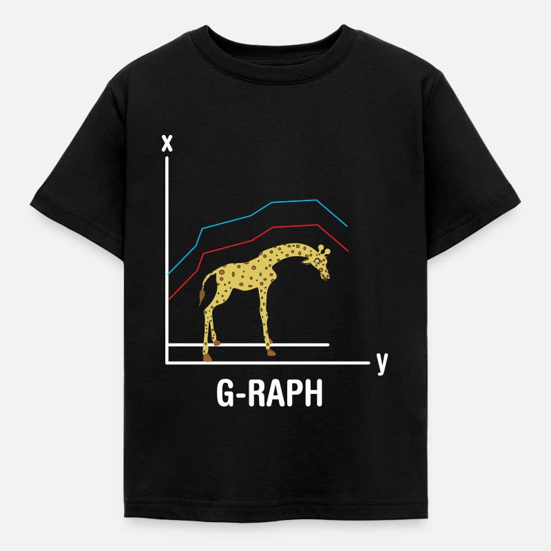 Giraffes graph - Kids' T-Shirt - black