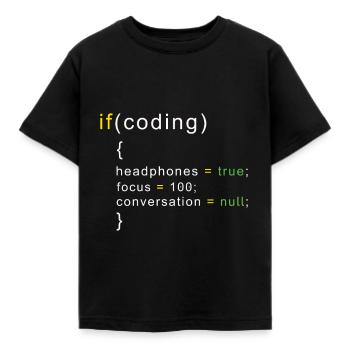 Coder coding - Kids' T-Shirt - black - Front - AI Model Kid Female (0cm)