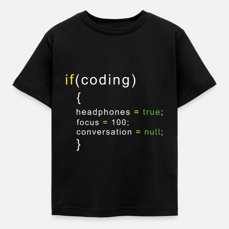 Coder coding - Kids' T-Shirt - black