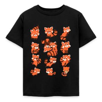 Roter Panda - Kinder T-Shirt - Schwarz - Vorne - AI Model Kid Female (0cm)